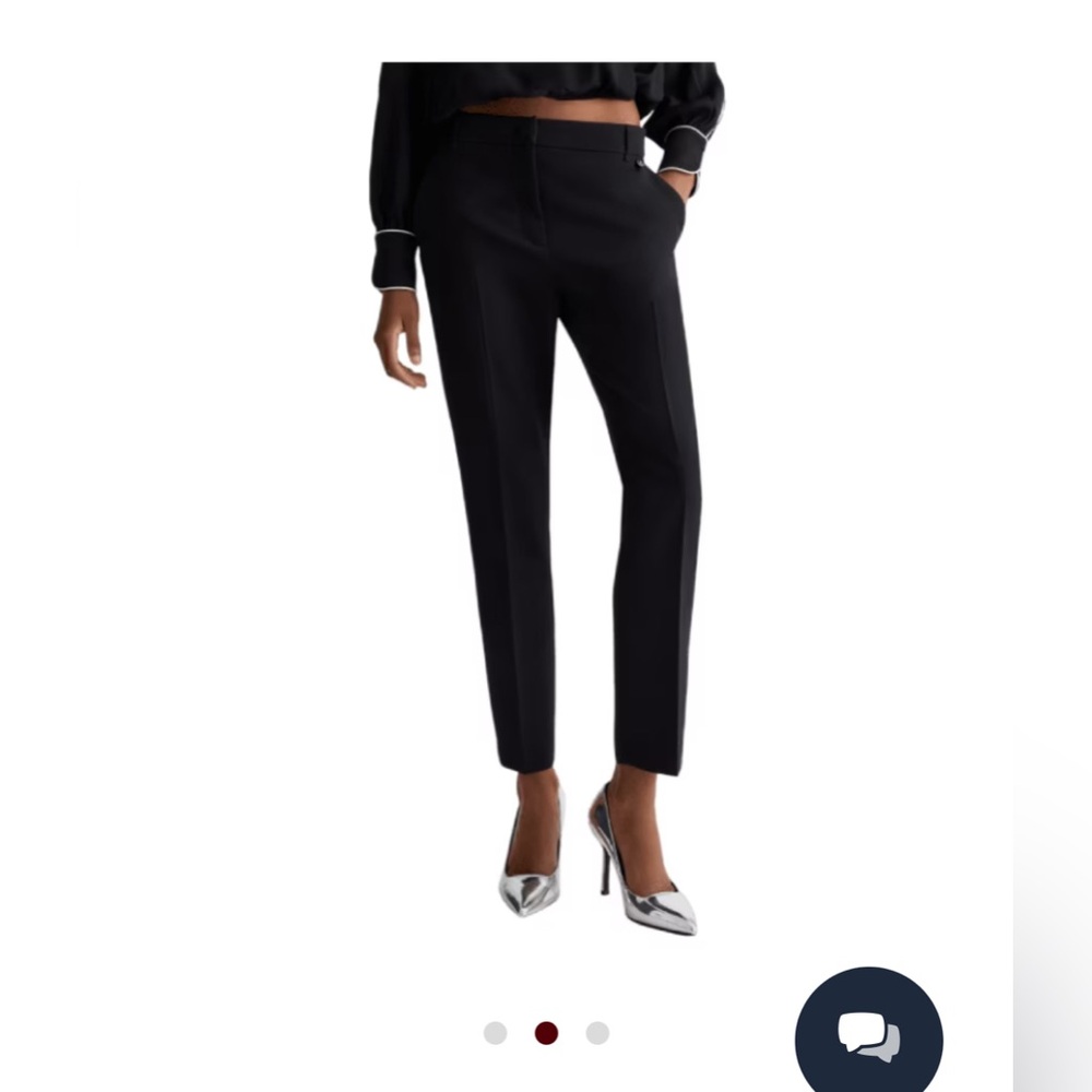 Liu Jo Black Cropped Straight Leg Pants with embellished detail on sides